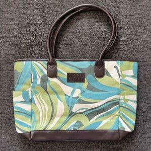 Sigrid Olsen Abstract Green and Blue Tote